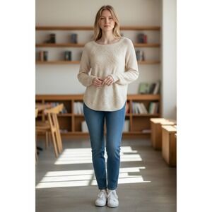 Cloud Chaser Sweater Women's Sz Large Ivory Pullover Natural Coastal Beachy